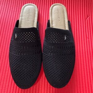 Nautica Women's Black Knit Mules